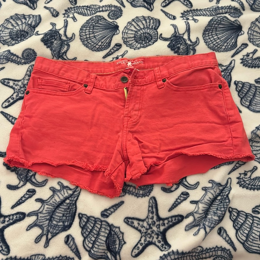 Coral Lucky Brand Riley Cut Off Shorts Size 6/28